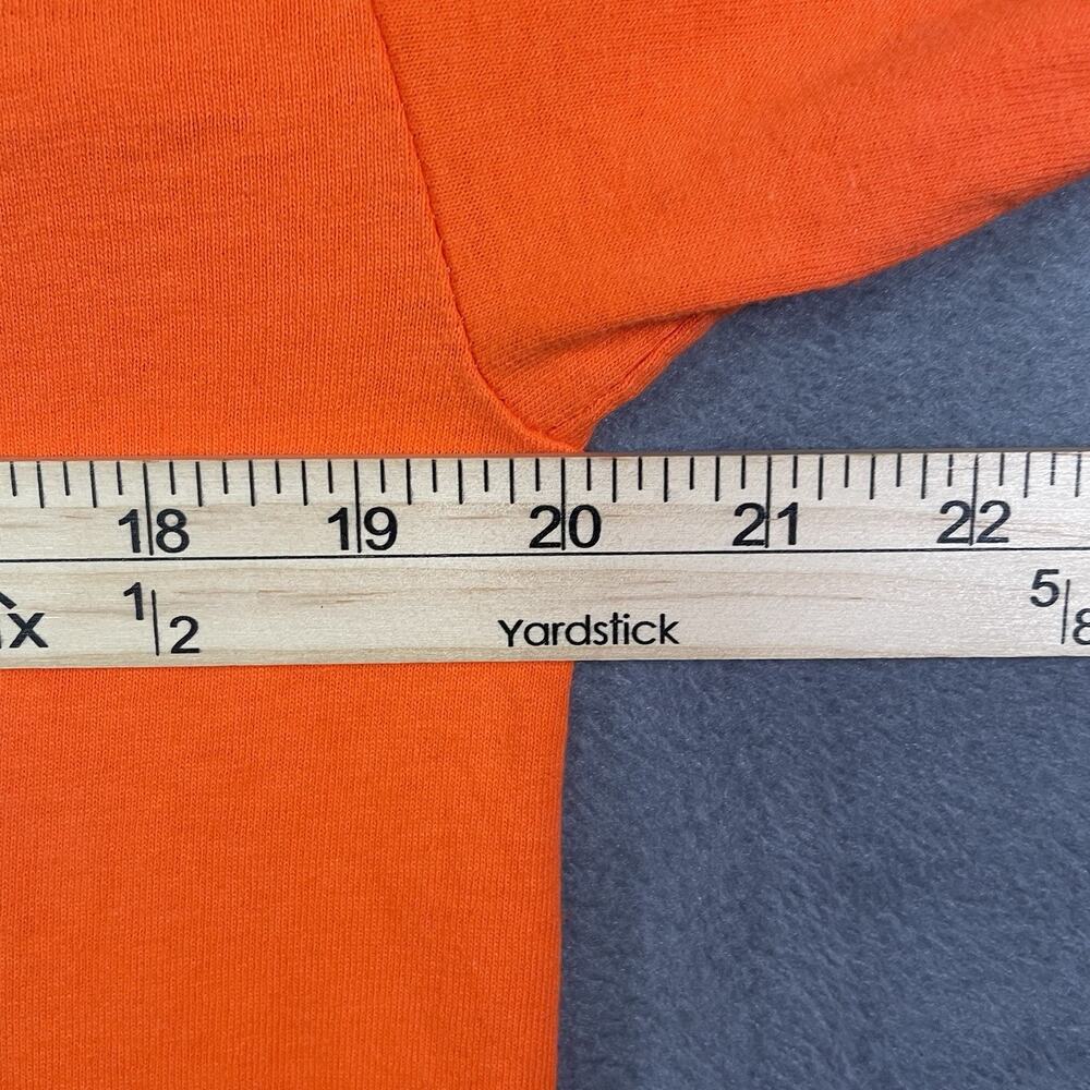 Gildan Long Sleeve Shirt Orange Unisex M Cotton DJ Graphic Y2K Streetwear - Picture 4 of 10